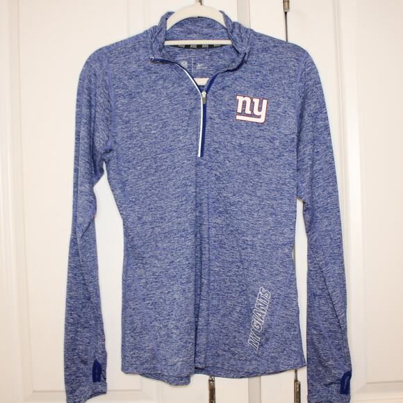NIKE New York Giants Sideline Quarter Zip Pullover Top Blue | Small - Picture 1 of 8